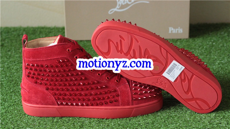 Super High End Christian Louboutin Flat Sneaker High Top Red(With Receipt)